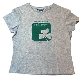 Realitee Irish Pride Gray T-Shirt X-Large Juniors